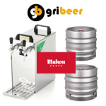 Alquiler grifo de cerveza doble con dos barriles de 30 Litros de Mahou 5 Estrellas