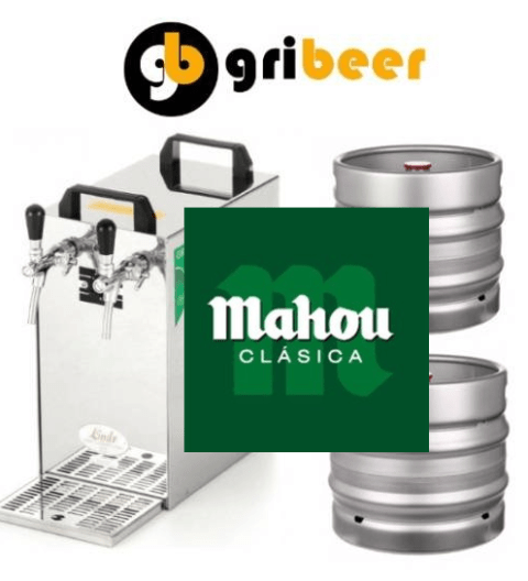 Alquiler de grifo doble con 2 barriles de 30 Litros de Mahou Clásica